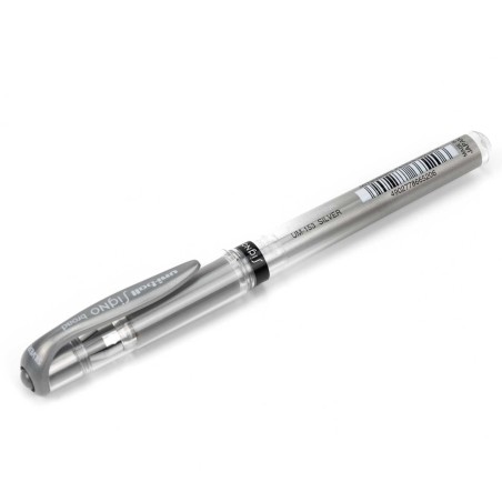 Bolígrafo uniball Signo broad UM-153 tinta gel plateado - Caja 12 uds