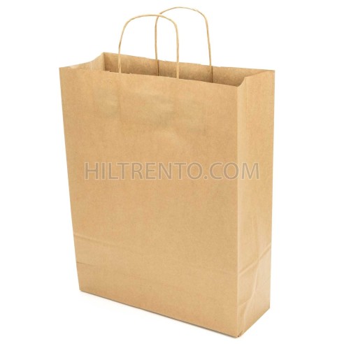 Bolsa papel kraft marrón con asa retorcida...