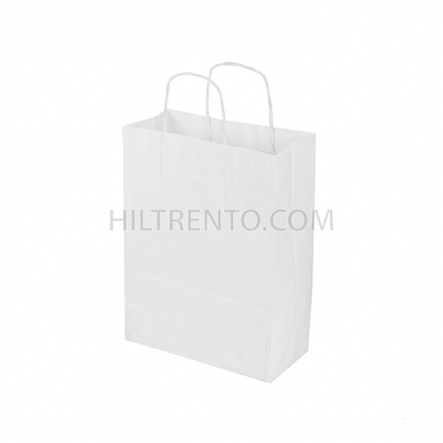 Bolsa papel kraft blanca con asa retorcida...