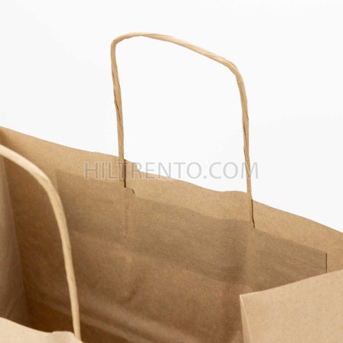 Bolsa papel kraft marrón con asa retorcida...
