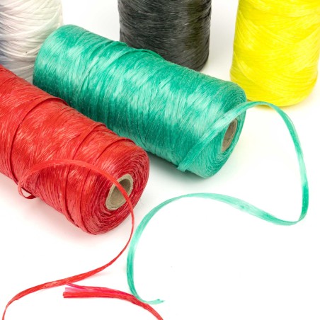 Hilo de rafia plana 4 mm agricultura atar plantas - Bobina 400 mts