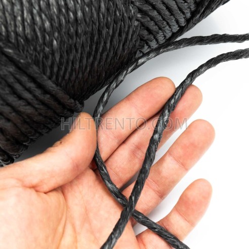 Hilo rafia negro grueso 5 mm - Bobina 200 mts