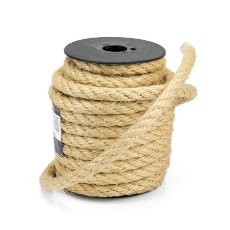 Cuerda gruesa natural sisal 14 mm alta resistencia, para construcción, barandillas, columpios - Bobina 10 mts
