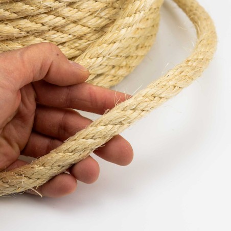 Cuerda gruesa natural sisal 14 mm alta resistencia, para construcción, barandillas, decoración - Bobina 50 mts