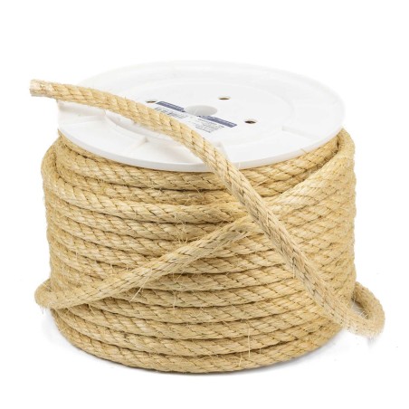 Cuerda gruesa natural sisal 14 mm alta resistencia, para construcción, barandillas, decoración - Bobina 50 mts