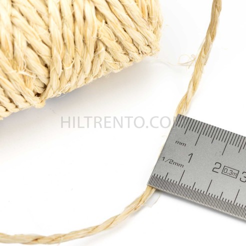 Cuerda rústica de sisal torcida 2 cabos 3 mm -...