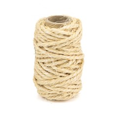 Cuerda rústica de sisal torcida 3 cabos 4 mm - Bobina 100...