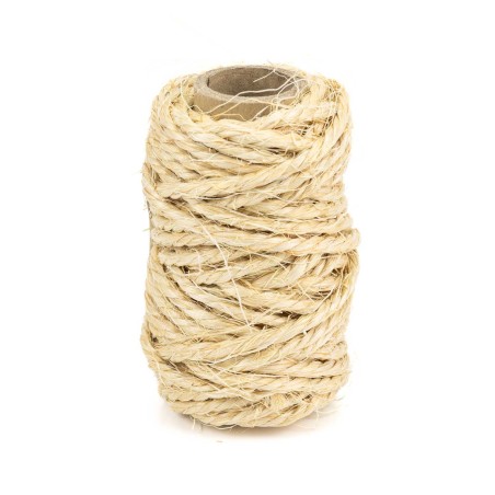 Cuerda rústica de sisal torcida 3 cabos 4 mm - Bobina 100 gramos