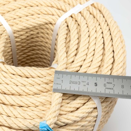 Cuerda polipropileno beige imitación sisal 10 mm para decoración - Bobina 100 mts