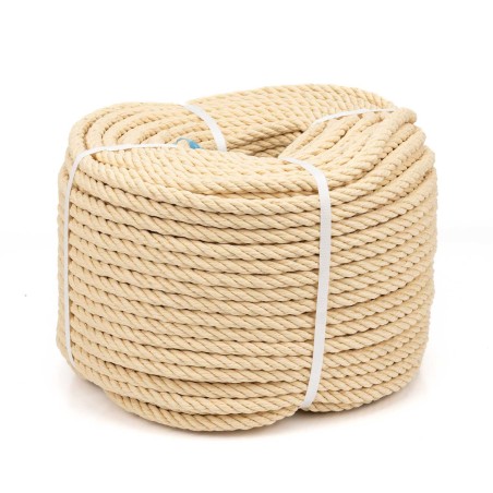 Cuerda polipropileno beige imitación sisal 10 mm para decoración - Bobina 100 mts