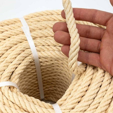 Cuerda polipropileno beige imitación sisal 10 mm para decoración - Bobina 100 mts