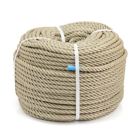 Cuerda polipropileno beige imitación cáñamo 10 mm para decoración - Bobina 100 mts