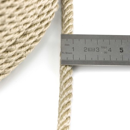 Cuerda polipropileno beige imitación cáñamo 10 mm para decoración - Bobina 100 mts