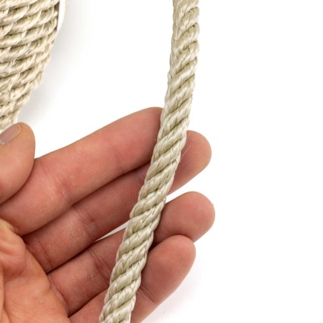 Cuerda polipropileno beige imitación cáñamo 10 mm para decoración - Bobina 100 mts
