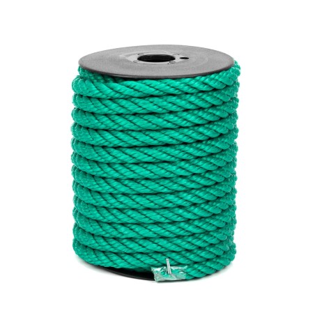 Cuerda gruesa verde polietileno torcida 12 mm para náutica - Carrete 10 mts