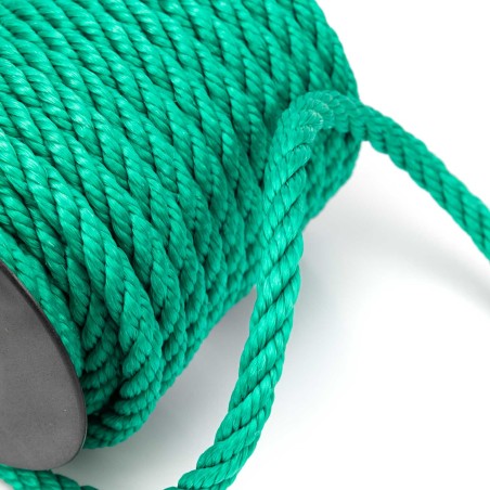 Cuerda gruesa verde polietileno torcida 12 mm para náutica - Carrete 10 mts