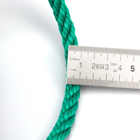 Cuerda gruesa verde polietileno torcida 12 mm para náutica - Carrete 10 mts