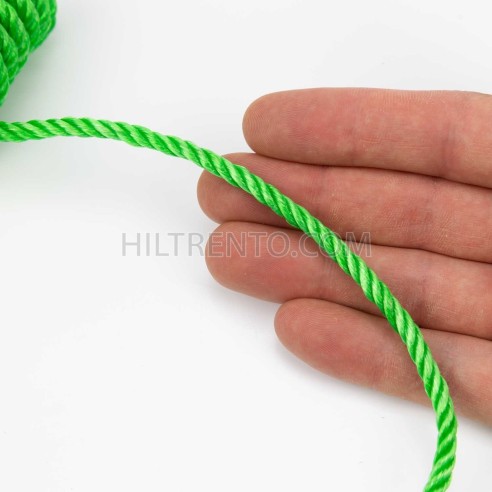 Cuerda 5 mm polietileno torcida verde - Madeja...