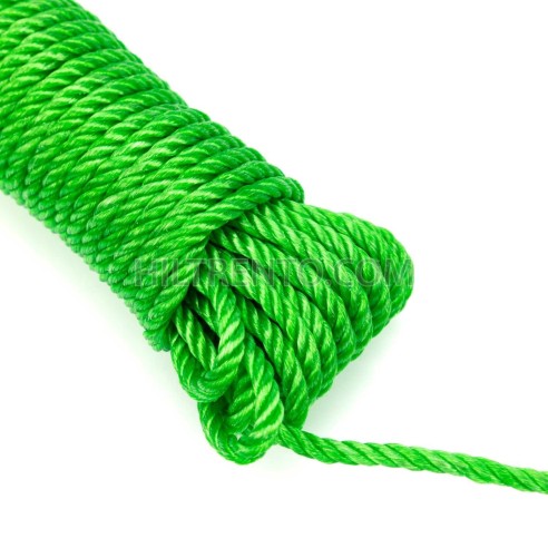 Cuerda 5 mm polietileno torcida verde - Madeja...