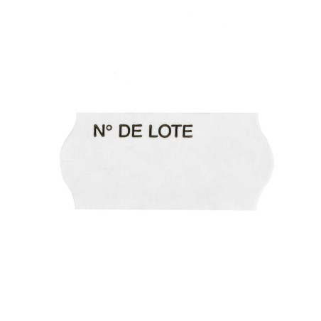 Rollo  1500 etiquetas 26x12 Alimentarias, Nº de lote, blancas adhesivo permanente