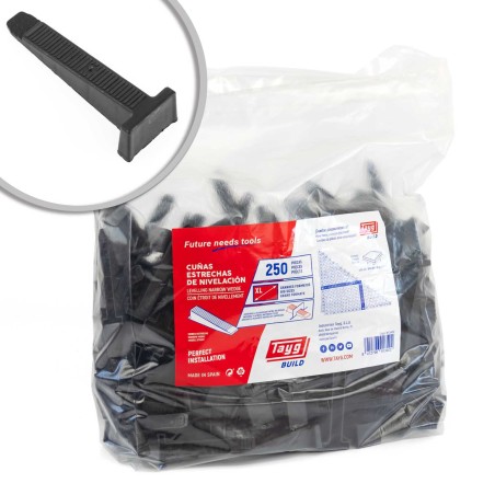 250 Cuñas de nivelación suelos, baldosas, azulejos compatible con grandes formatos Tayg 913402