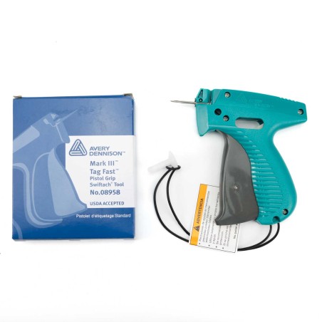 Pistola Avery Dennison Mark III tag fast 08958 clavar navetes estándar en carne, alimentos, piñas