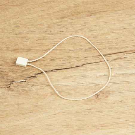 Marchamo reciclado plano crema, hilo etiquetar poliéster 18 cm - 1000 uds