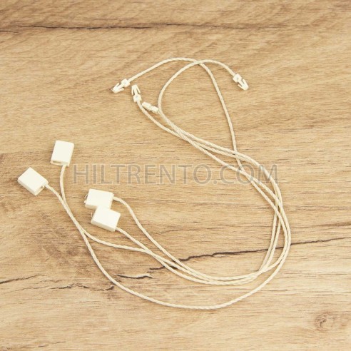 Marchamo reciclado plano crema, hilo etiquetar...