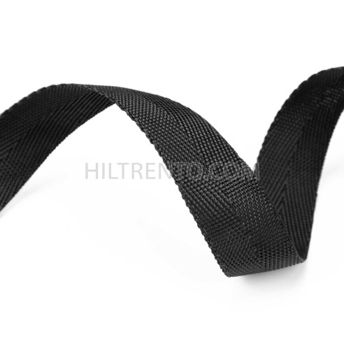 Cinta espiga 25 mm polipropileno negra - Rollo...