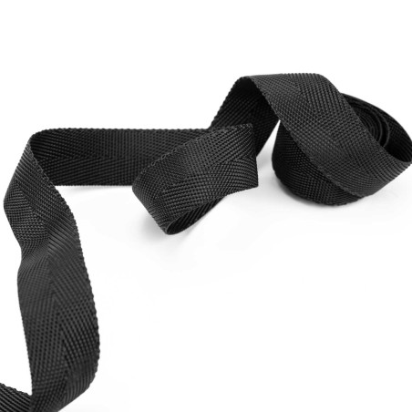 Cinta espiga 25 mm polipropileno negra - Rollo 50 metros