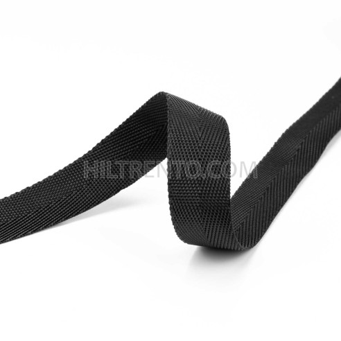 Cinta espiga 25 mm polipropileno negra - Rollo...