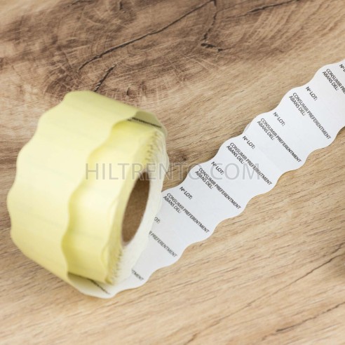 Rollo 1000 etiquetas 26x16 Alimentarias, Nº...