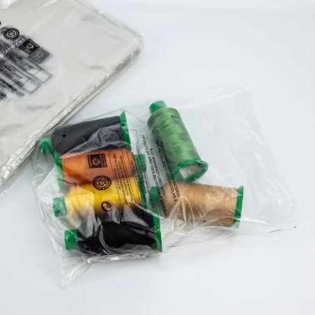 Bolsa reciclada transparente seguridad perforada 25x35 - Pack 1000 uds