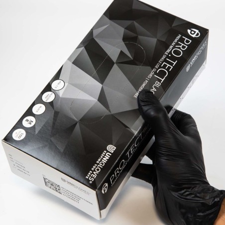 Guantes negros unigloves Pro.Tect Black nitrilo alta resistencia - 100 uds