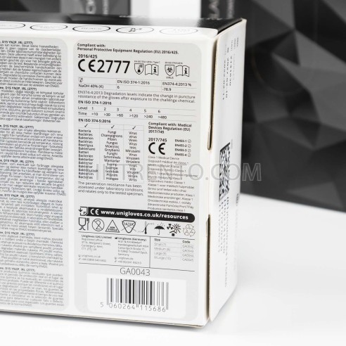 Guantes negros unigloves Pro.Tect Black nitrilo...