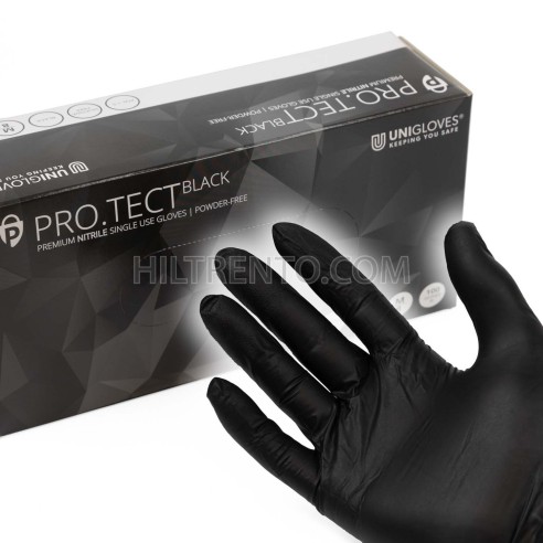 Guantes negros unigloves Pro.Tect Black nitrilo...