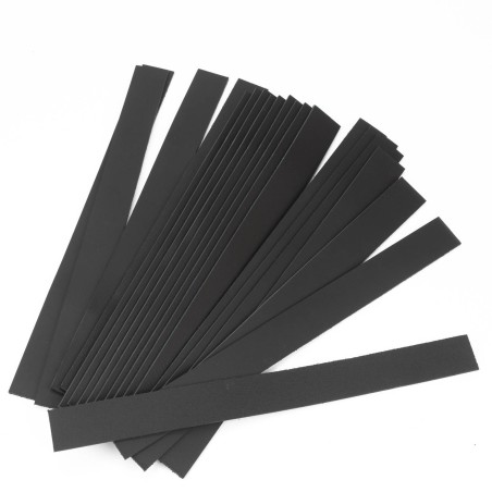 20 Tiras de cuero negro 25 mm x 280 mm,  piel auténtica de 2.2 mm de espesor