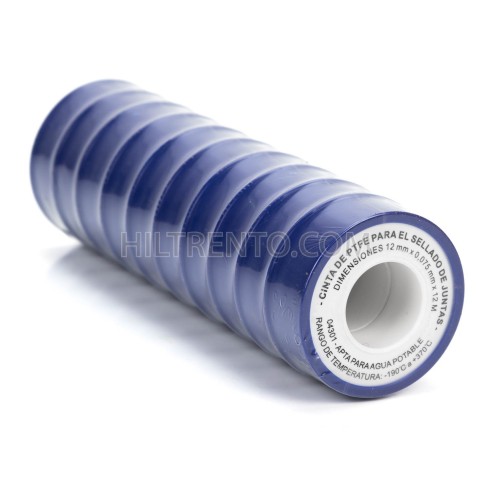 10 rollos Cinta teflón 12 mm