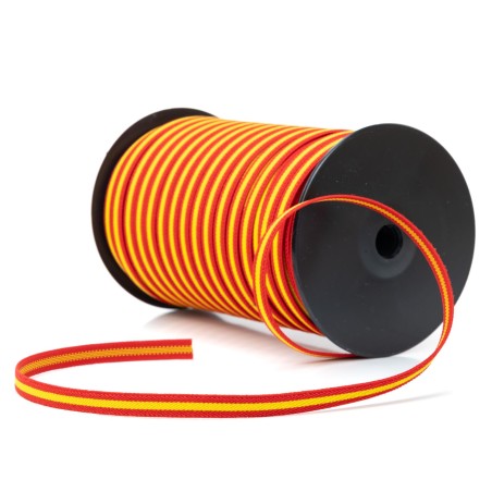 Cinta elástica 10 mm bandera España, para pulseras - Rollo 100 metros