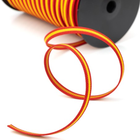 Cinta elástica 10 mm bandera España, para pulseras - Rollo 100 metros