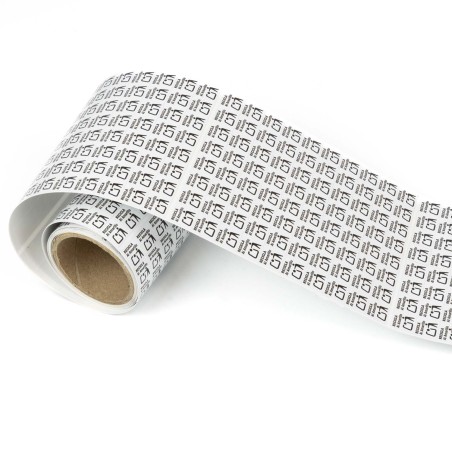 Etiquetas adhesivas polipropileno 10 mm "recicla al amarillo" fondo blanco, ecoembes - Rollo 600 uds