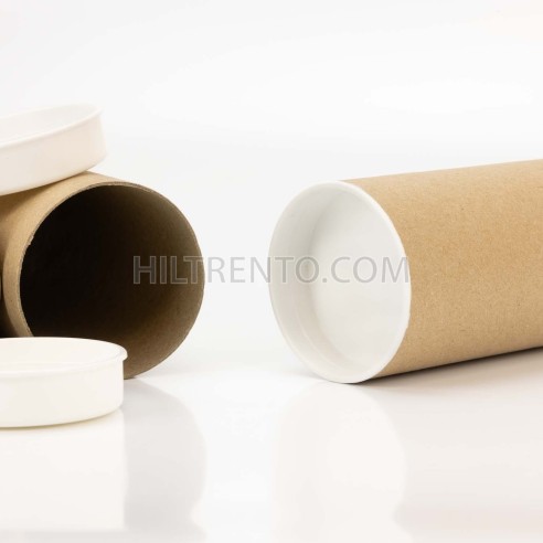 Tapa de plástico blanca para tubo de cartón 60 mm