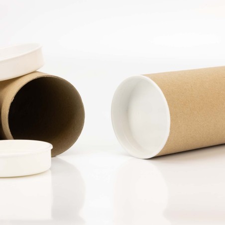 Tapa de plástico blanca para tubo de cartón 60 mm