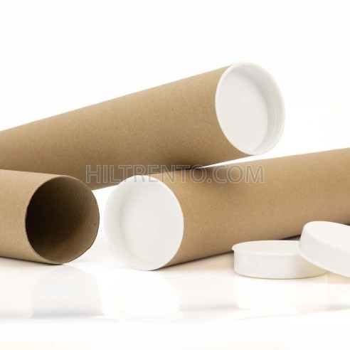 Tapa de plástico blanca para tubo de cartón 60 mm