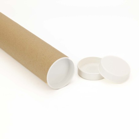 Tapa de plástico blanca para tubo de cartón 60 mm