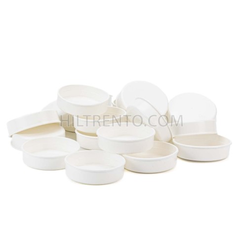 Tapa de plástico blanca para tubo de cartón 60 mm