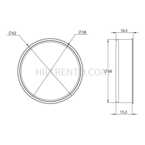 Tapa de plástico blanca para tubo de cartón 60 mm