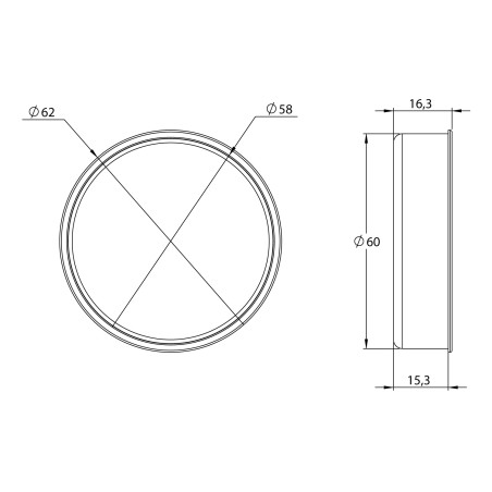 Tapa de plástico blanca para tubo de cartón 60 mm