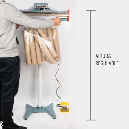 Máquina automática selladora térmica de bolsas y sacos vertical-horizontal doble resistencia con pedal eléctrico 600 mm