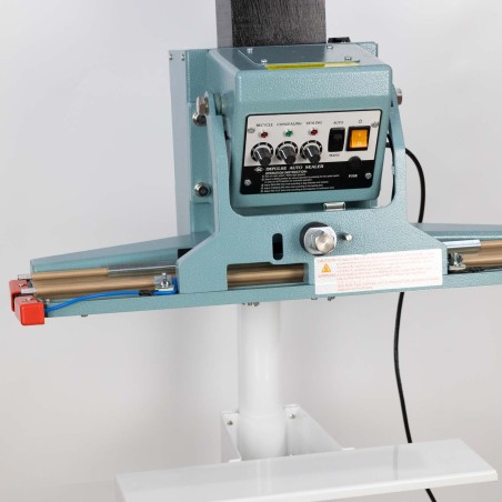 Máquina automática selladora térmica de bolsas y sacos vertical-horizontal doble resistencia con pedal eléctrico 600 mm
